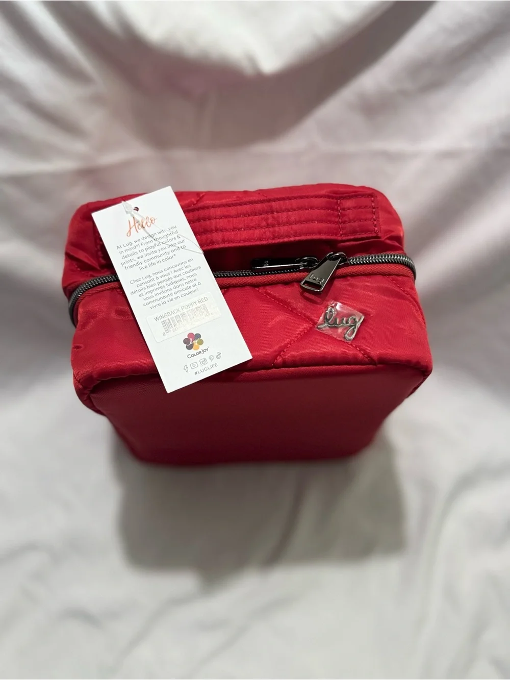 Lug Wingback Hanging Toiletry Case - Poppy Red